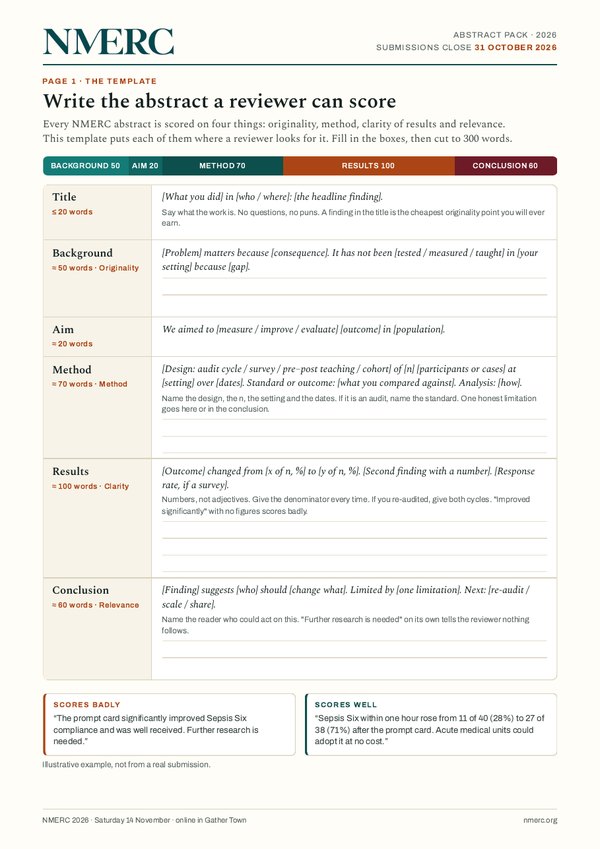 NMERC 2026 Abstract Pack, page one